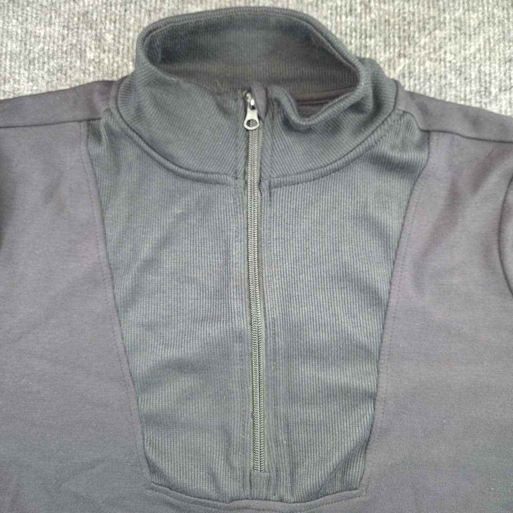Laundry by Shelli Segal Women L Black Rayon Blend Quarter Zip‎ Pullover Gorpcore